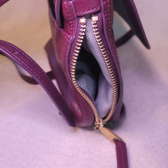 Fossil Small Crossbody Bag Maya Shoulder Purse Purple Multi Stripe Leather - Picture 9 of 12